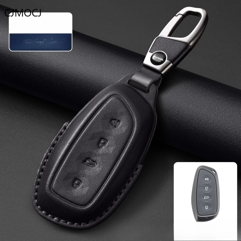 Premium Genuine Leather Key Cover Case for Haval Big Dog/Menglong NEV/Fuel/Xiaolong MAX/H9/H5/Big Dog Plus - Key Fob Shell 5