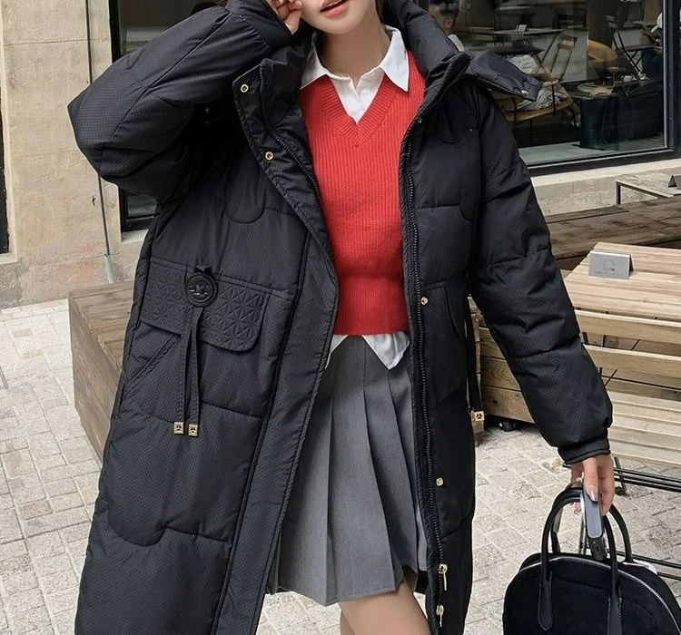 2025 الخريف والشتاء جديد فضفاض منتصف طول أسفل سترة بطة أسفل معطف دافئ المرأة #3