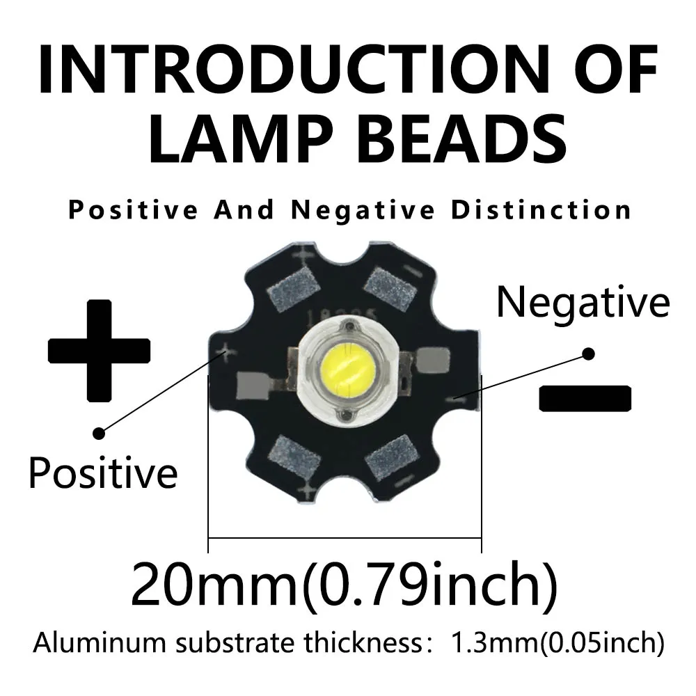 10pcs 1W 3W LED Beads Full Spectrum White Warm White Green Blue Red 20mm Black Star PCB Heat Sink Aluminum Substrate DIY Lights
