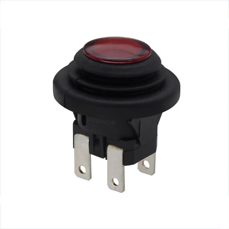 KAN-L7 Round pushbutton switch four-pin self-locking 12A(10)A250V silver contact