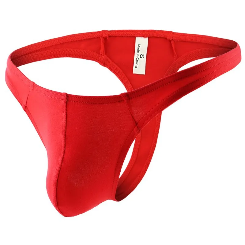 Cotton Mens Panties Underwear Comfortable T-Back Briefs Breathable Thongs Big Pouch Sexy Low Rise Underpants Male G-string Thong