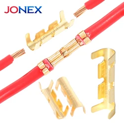 50/100 Set U-Shaped Electrical Wire Terminals Connector U Type Brass Crimp Kit Connection with Shrink Tube for 0.5-1.5mm² Cable