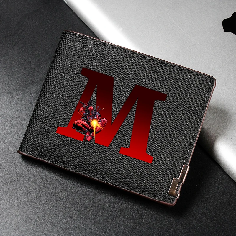 Deadpool Denim Wallets Anime Marvels Super Heroes Coin Purses Cartoon Printed Letter Cute Women Men Horizontal Wallet Kids Gift