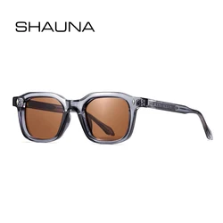 SHAUNA Retro Square Men Luxury Sunglasses Fashion Rivets Women Shades UV400 Trending Punk Yellow Green Sun Glasses