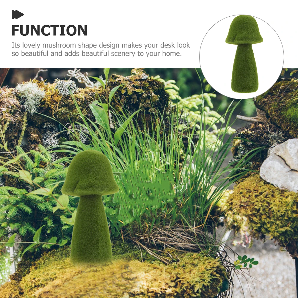 

Simulated Mushroom Decoration Medium Green 38cm Garden Outdoor Ornaments Landscape Fake Moss Mushrooms Yard Decor