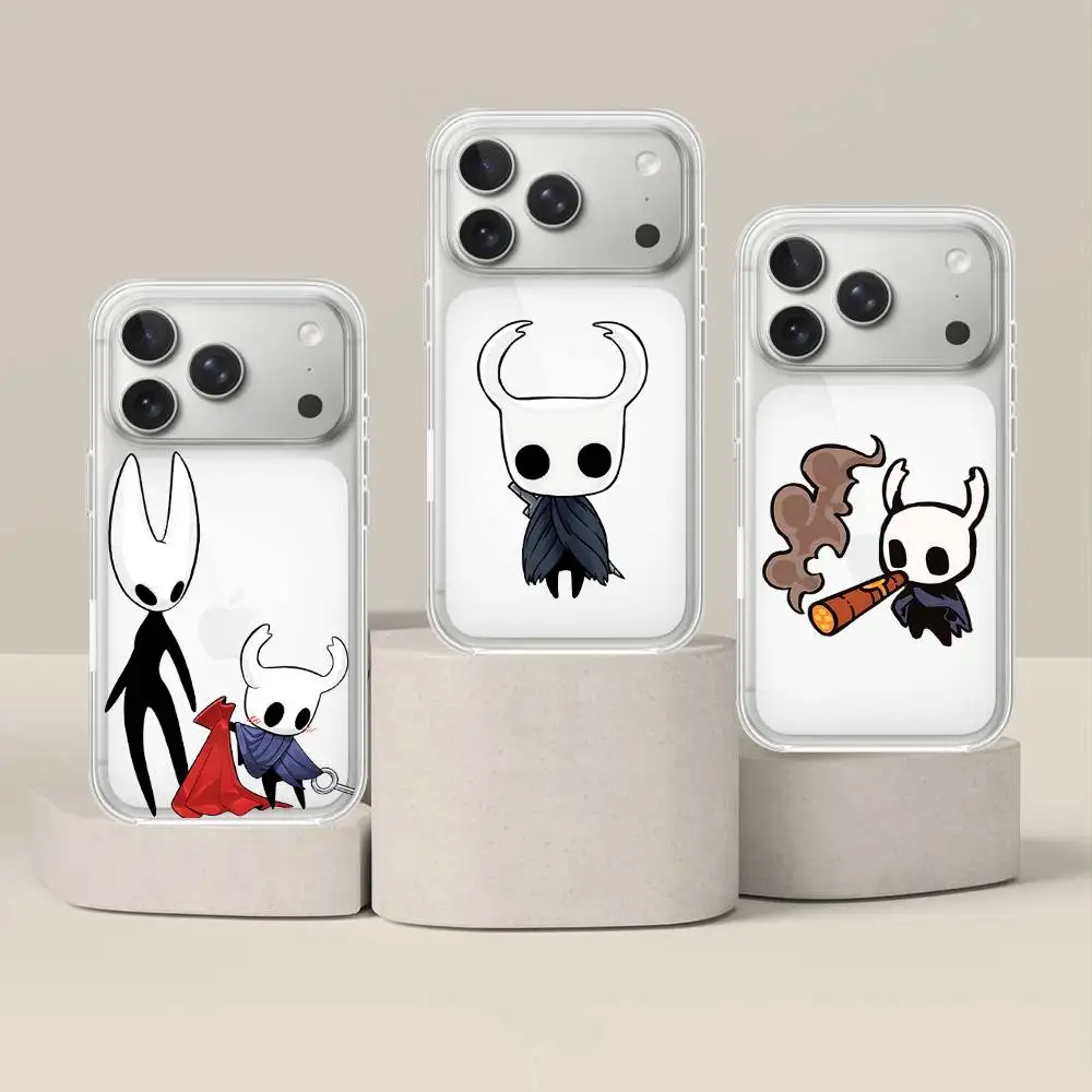 Anime H-Hollow Knight-S Handyhülle für iPhone 17 16 15 11 13 14 Pro Max 7 8 Plus X Xr Xs Max Se2020 12mini Transparente Hülle