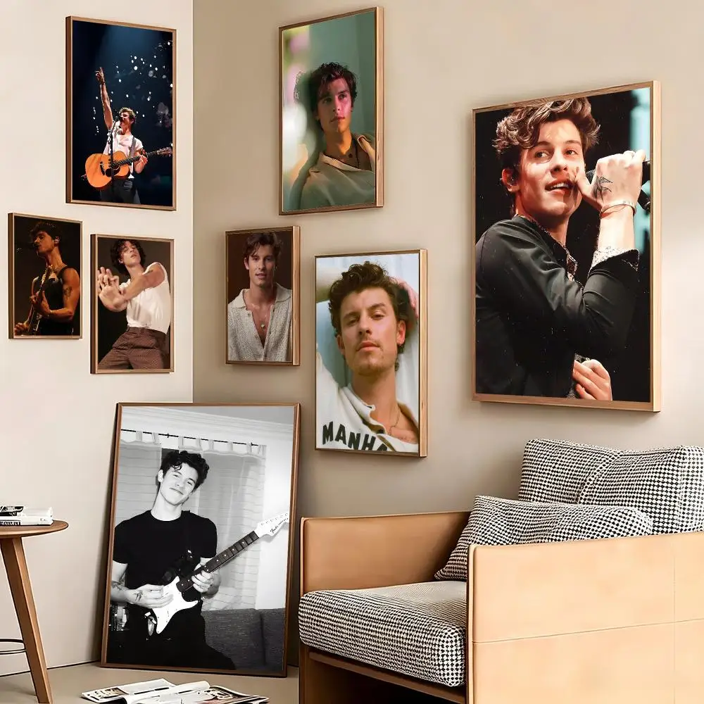 Singer Shawn Mendes Poster Pegatina artistica HD autoadhesiva impermeable para salon dormitorio