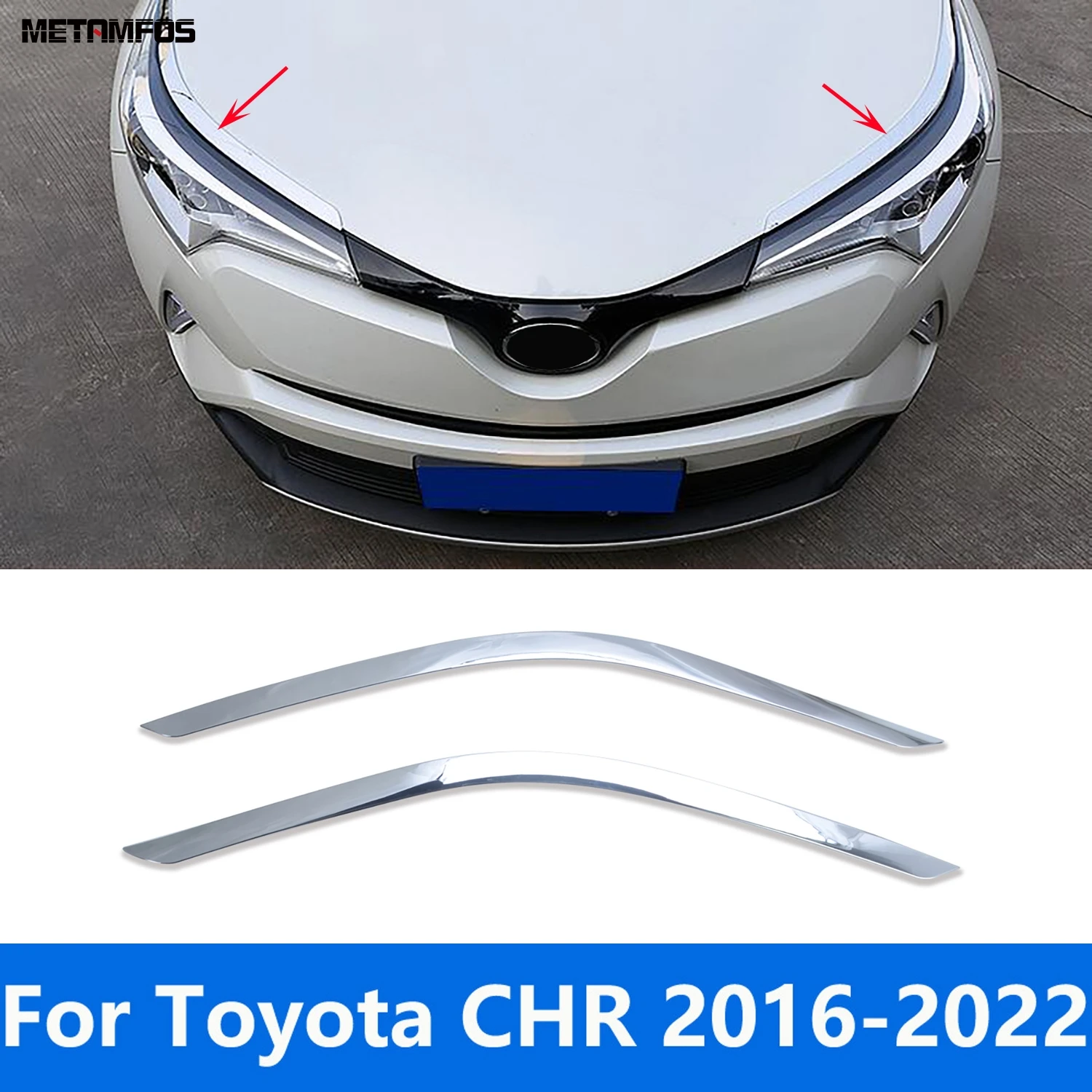 

Car Accessories For Toyota CHR C-HR 2016-2019 2020 2021 2022 Carbon Fiber Head Light Lamp Eyelid Eyebrow Headlight Molding Trim