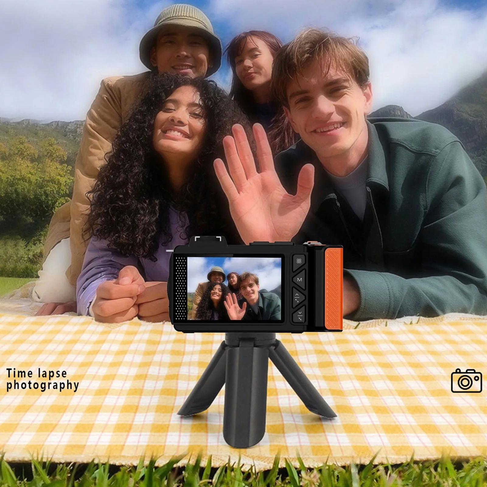 Цифровая камера 4K 70MP 50-кратный зум с автофокусом, широкоугольная зеркальная камера F1.8 с двойной вспышкой для путешествий, цифровая камера 4K