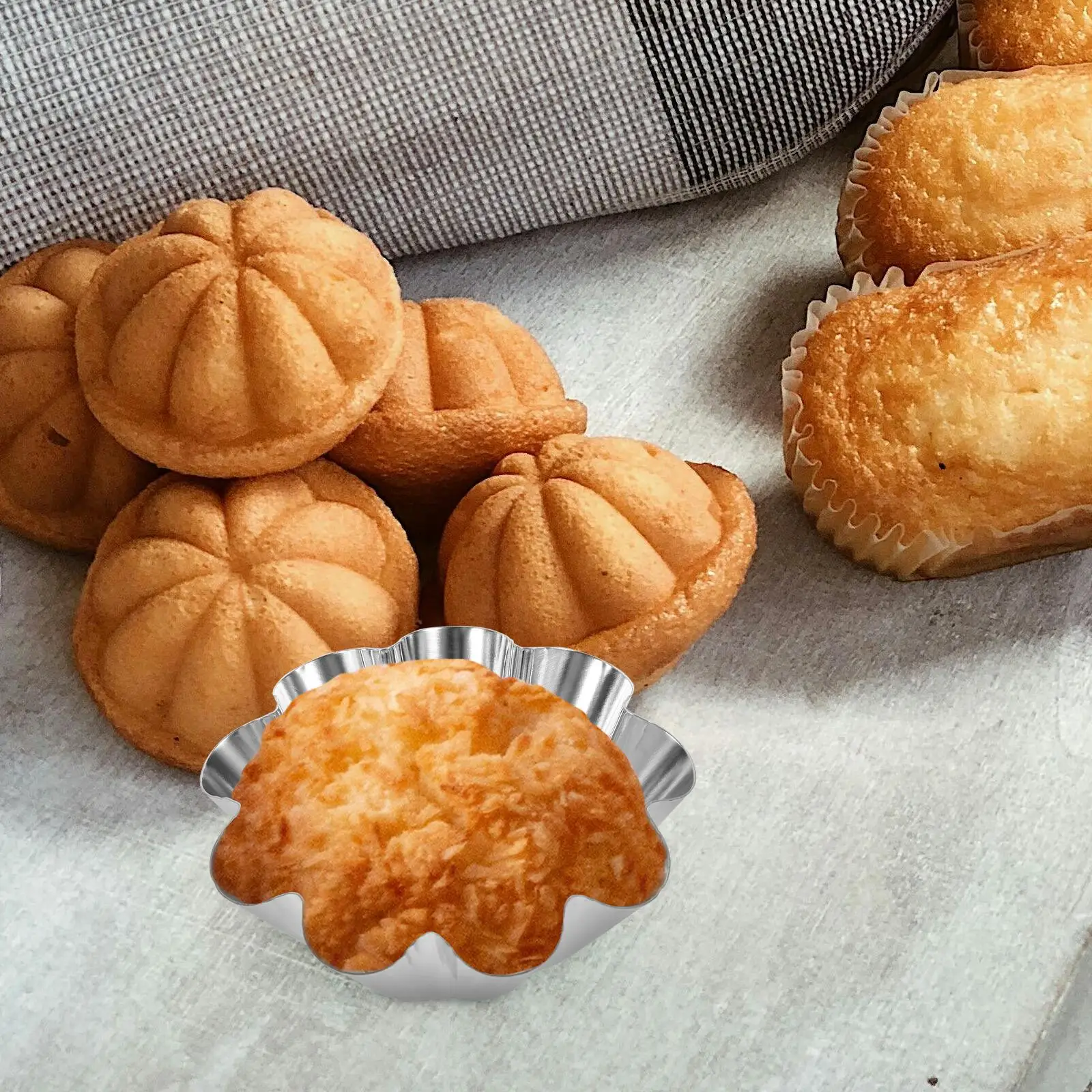 

12 Pcs Cake Mold Tartlet Pans Molds for Baking Cupcake Tins Oven Stainless Steel