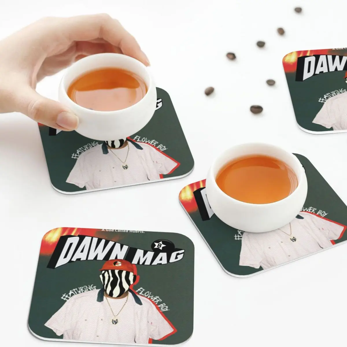 

Поддельные подставки для журналов, кожаные салфетки, изоляционные кофейные коврики для дома, кухни, обеденные подушечки, набор из 4 шт.