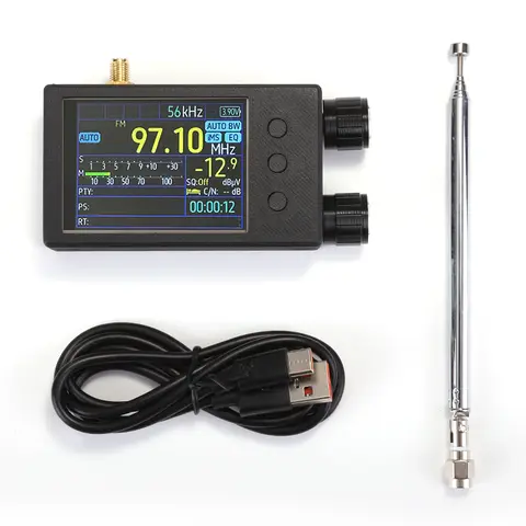 Mini Schwarz Tragbarer TEF6686 Vollband FM/LW/MW/SW Funkempfänger 2,4-Zoll-Touchscreen