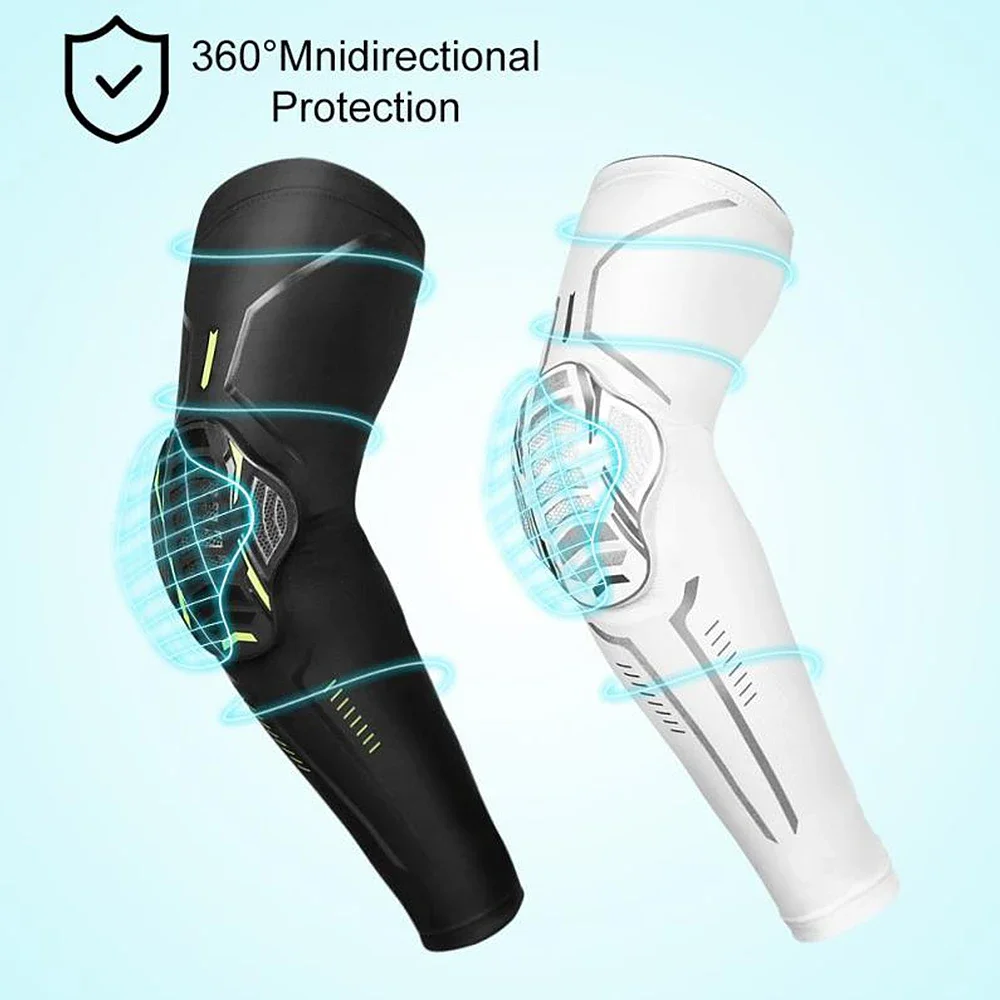 Almohadilla de soporte de codo a prueba de choques para deportes, Codera, manga de compresión de brazo para baloncesto, fútbol, Protector de bicicleta al aire libre, 1 par