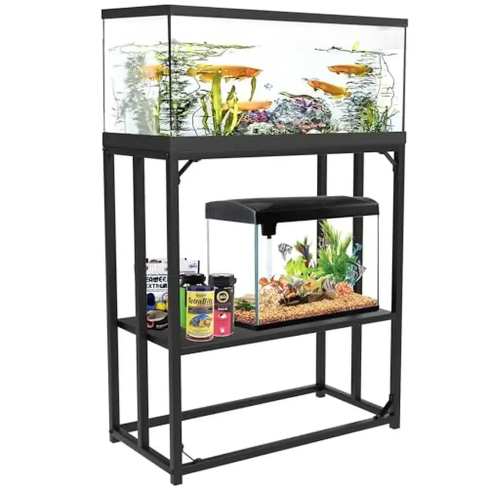 

Adjustable Metal Fish Tank Stand Reptile Terrarium Holder Aquarium Rack Organizer Shelf