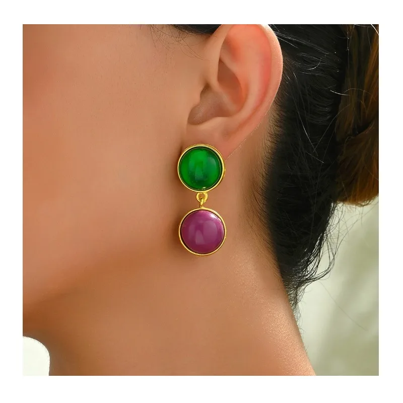 

Новые женские серьги в стиле ретро с индивидуальной инкрустацией, глазурованные, геометрические, высококачественные серьги-гвоздики, универсальные серьги