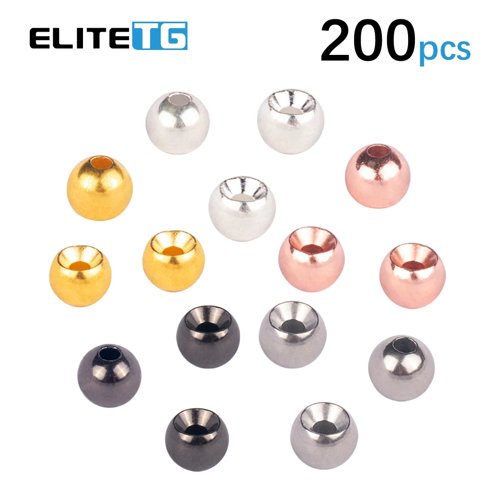 

EliteTG 200pcs1.5mm-3.5mm Tungsten Beads Fly Tying Material Alloy 5Colors Countersunk Beads Nice-Designed DIY Fishing Gear