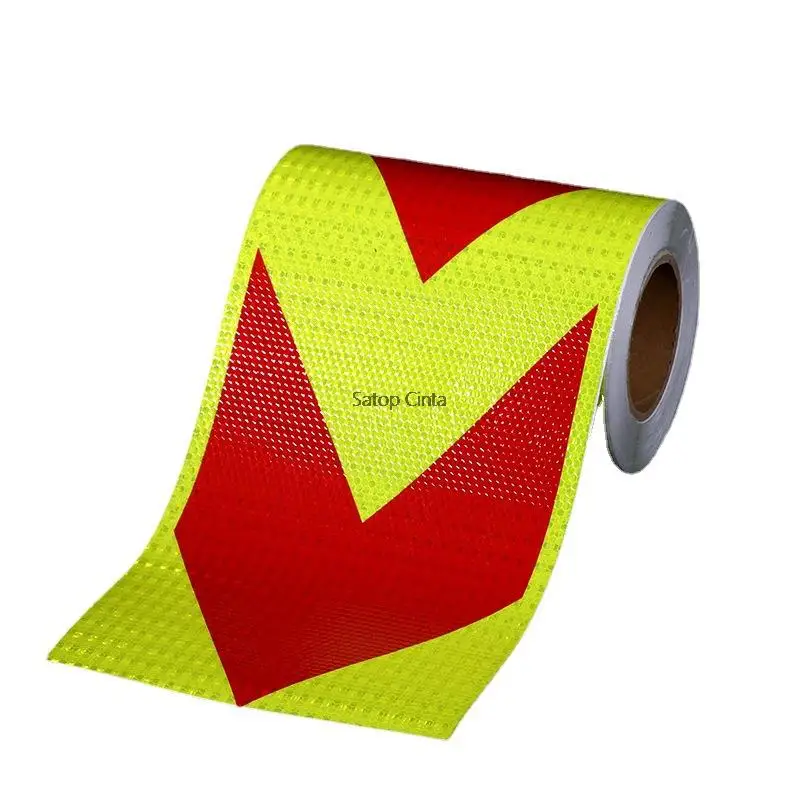 

20cm Arrow Reflective Tape Conspicuity Waterproof Fluorescent Yellow Red Safety Caution Stickers Reflector Warning Adhesive Tape