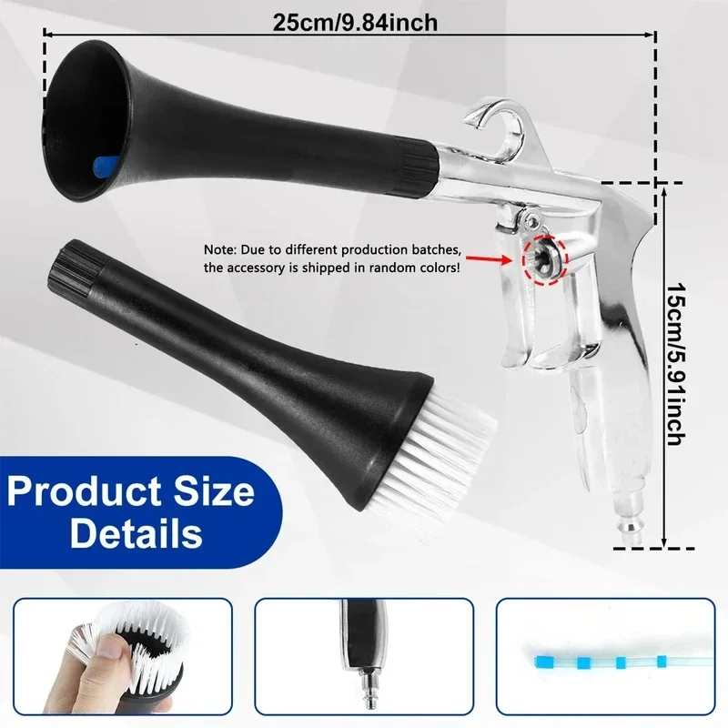 Air Blow Car Wash Gun High Pressure Tornado Dust Blowing Gun + Efficient Dry Cleaning Tool for Car Interior Detailing