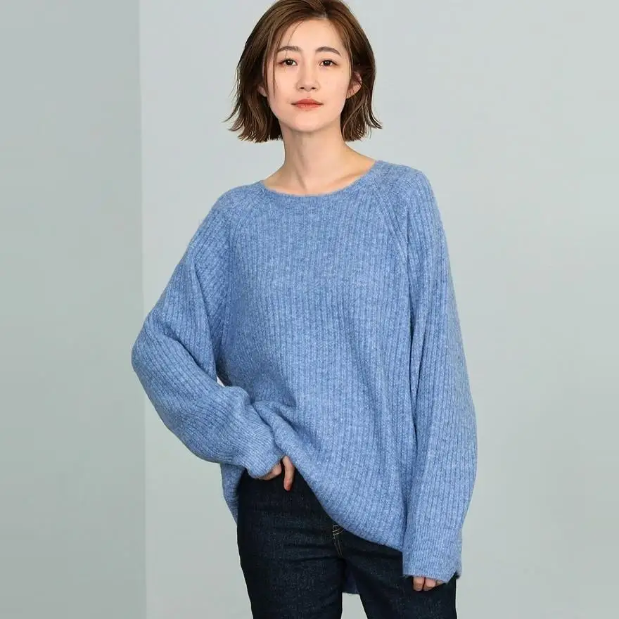 

Ladies Thiened Loose Sweater Sweet Japanese Sle Star Emotion Brand Casual Classic All-Match Inner-Outer Wear Long Sve