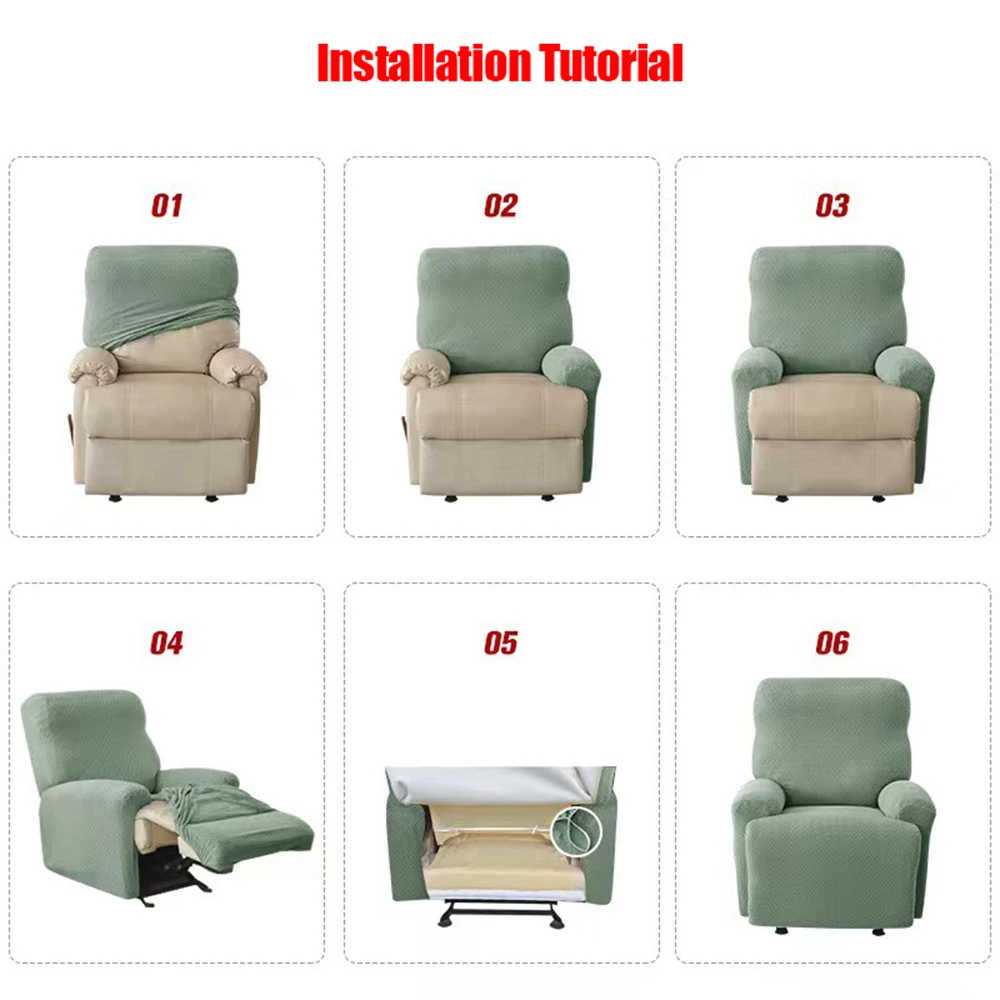 Jacquard Recliner Cover Slipcover Waterproof Soft 1/2/3 Seater Split Recliner Sofa Covers Funda Sillon Relax For Home Decor