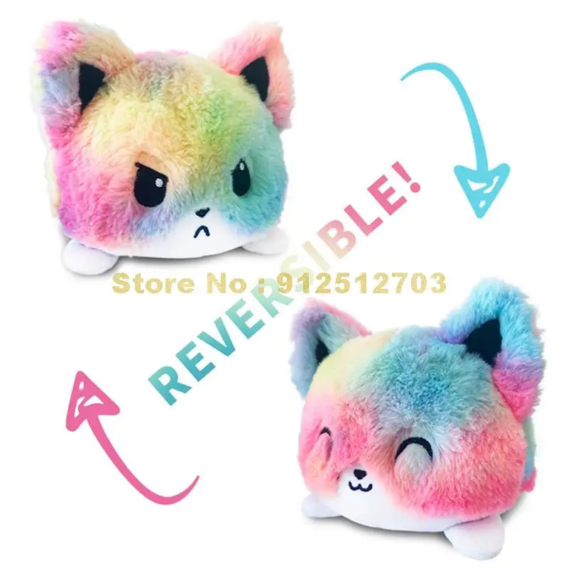 15cm Reversible Cat Unicorn Plush Stuffed Animal Double Sided Flip Doll Cute Children Gift Toy