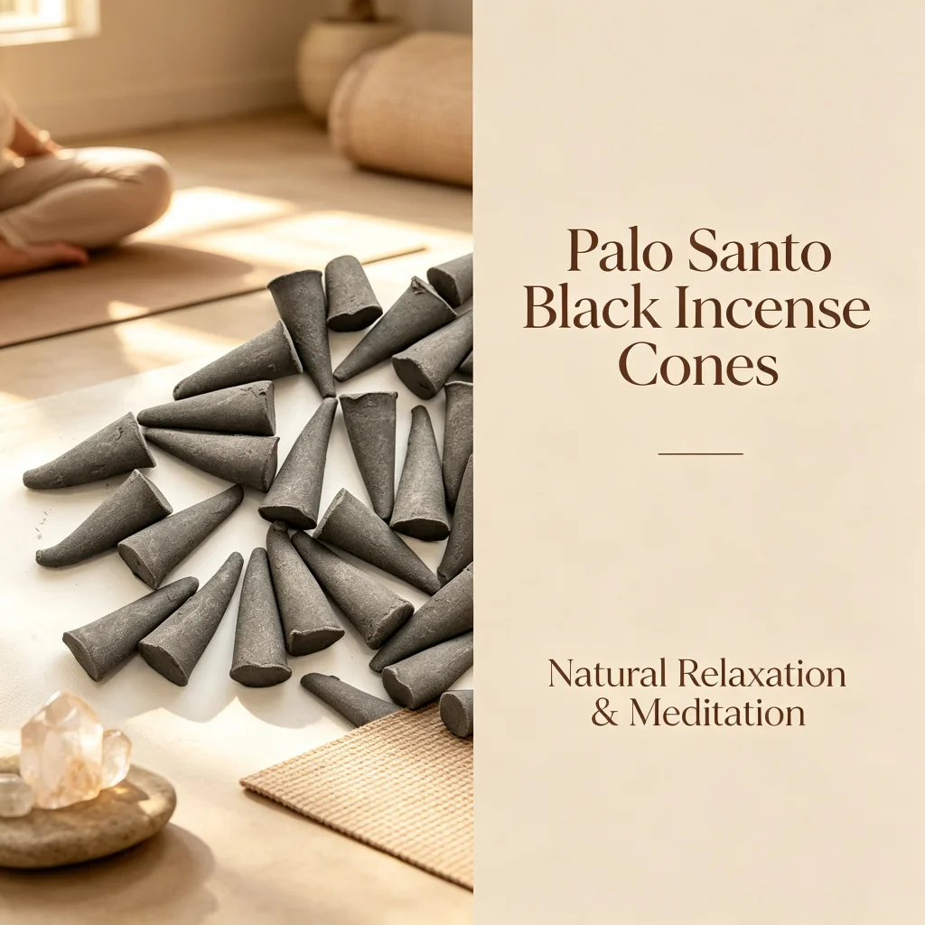 Holy wood black incense cone, mild and not pungent, purifies your home space, perfect for yoga, pilates, and meditation