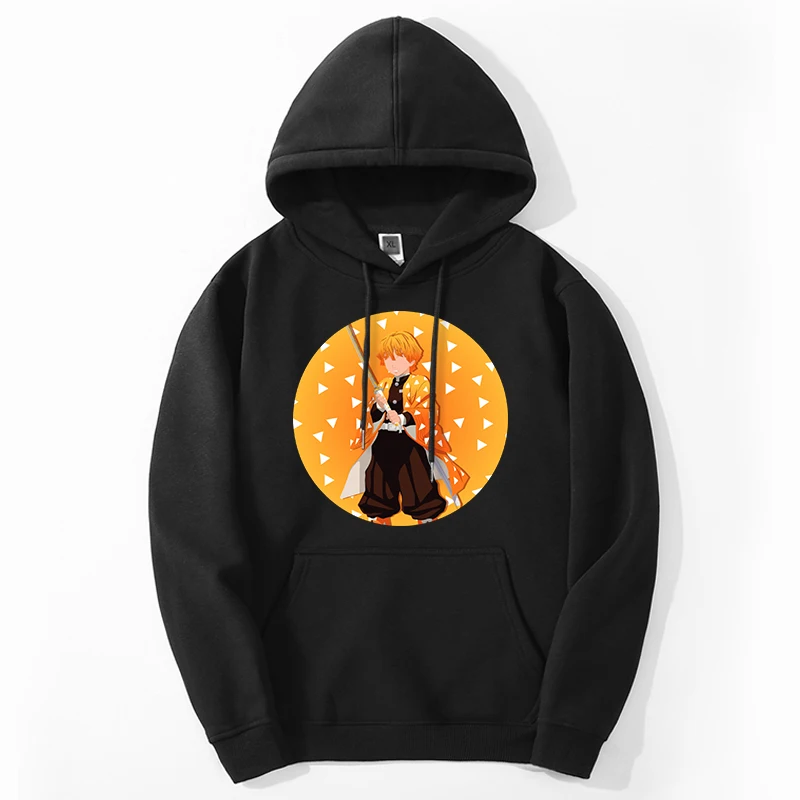 Demon Slayer Japan Anime Hoodies Sweatshirts Men/women Zenitsu Manga Harajuku Streetwear Fashion Fashion Casual Moletom Pullover