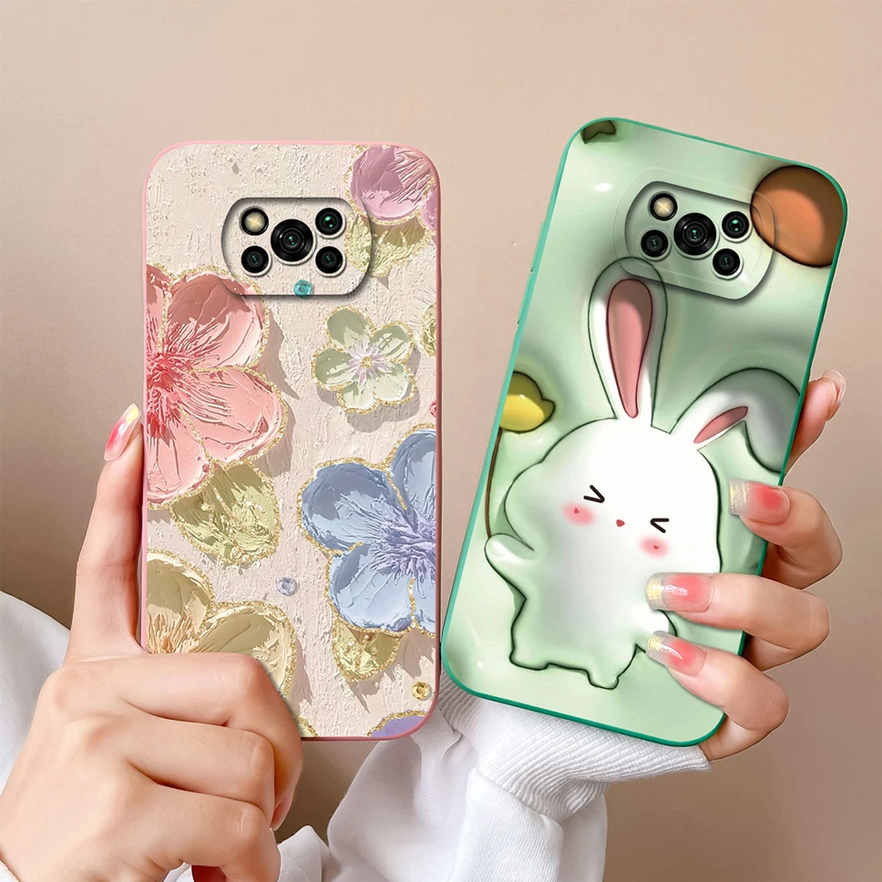 Dla Xiaomi Poco X3 Pro NFC Etui na telefon Lovely Funny Cat Astronaut Miękki płynny silikon Wstrząsoodporne ochronne pokrowce na tył Fundas