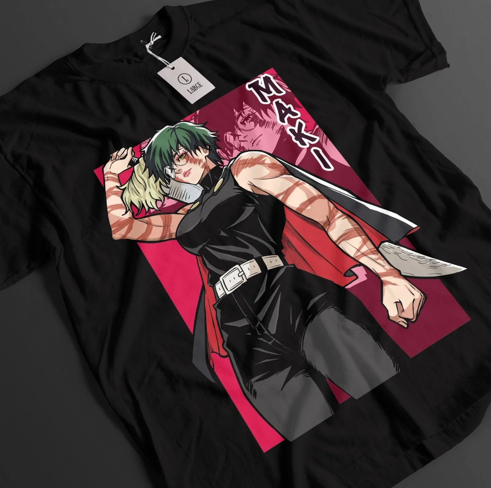 2026 Sommer Jujutsu Kaisen Anime Maki Zenin Bedrucktes Lockeres Kurzarm-T-Shirt aus Reiner Baumwolle für Kinder Unisex Lässig Y2k