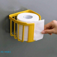 Punch-Free Toilet Paper Shelf Bathroom Kitchen Tissue Box Wall-Mounted Sticky Paper Storage Box Toilet Paper Holder Roll Paper