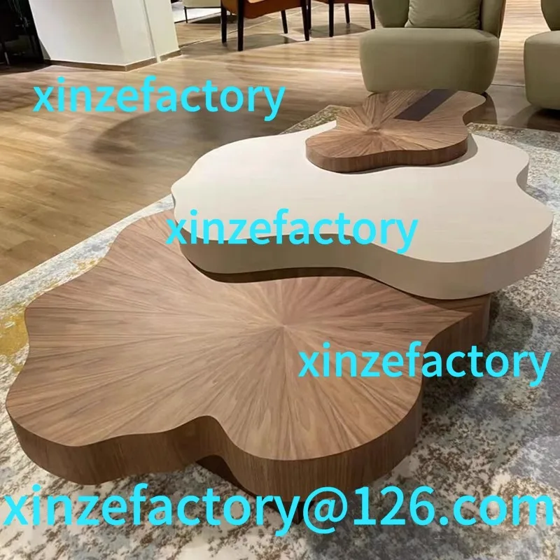 

Customizable Cream Wind Cloud Solid Wood Coffee Table Italian Living Room Simple Modern Irregular Personality