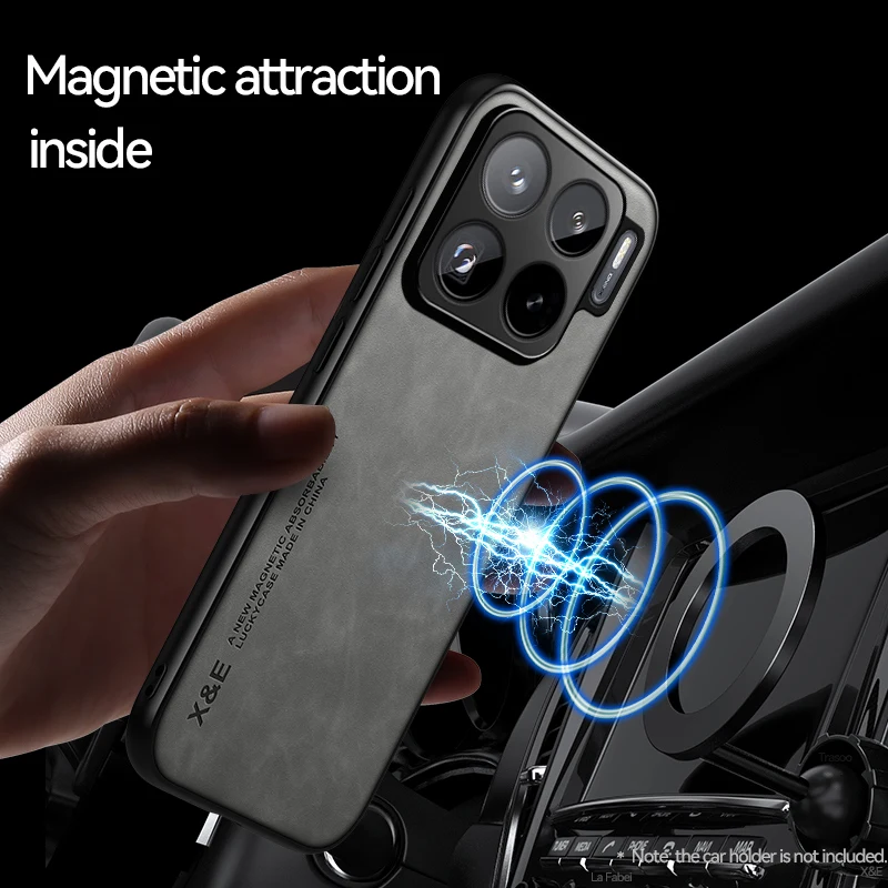 حافظة لهاتف Xiaomi 15S Pro غطاء حماية فاخر مضاد للصدمات حامل سيارة مغناطيسي حماية 15 Ultra 15Pro 14Pro Coque Fundas Capa