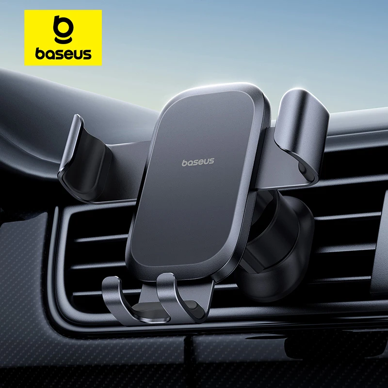 【New-in Sale】Baseus Metal Car Phone Holder Gravity Phone Stand Air Vent Car Holder Stand for iPhone Xiaomi Samsung Huawei Realme