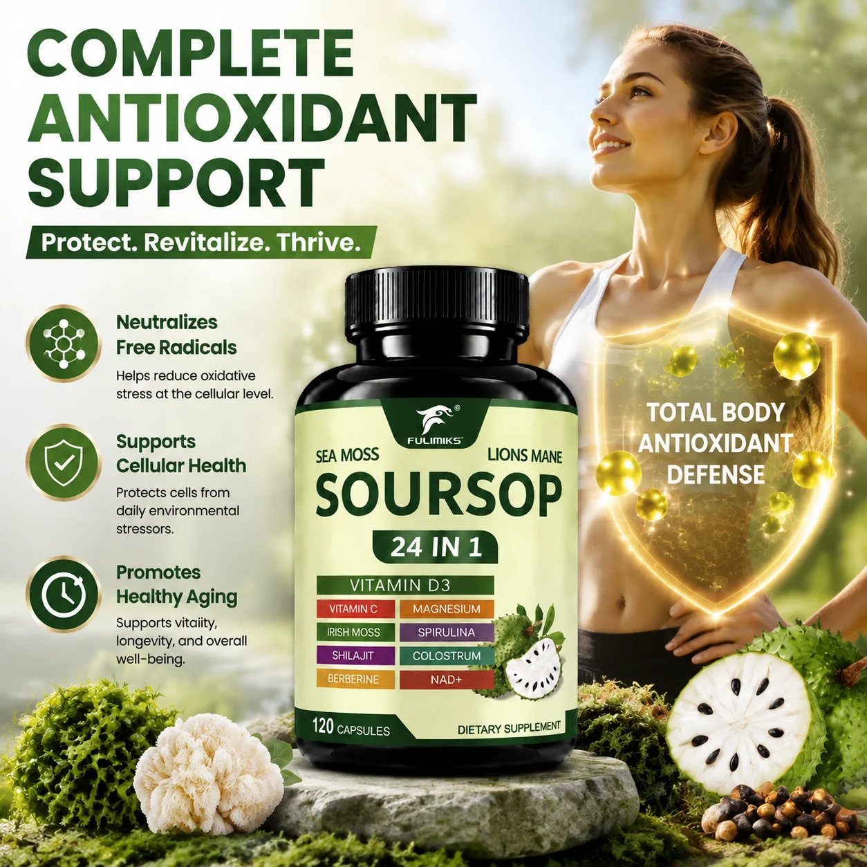 Soursop 24‑in‑1 Complex Capsul - đánh giá và giá Pre Workout Supplement