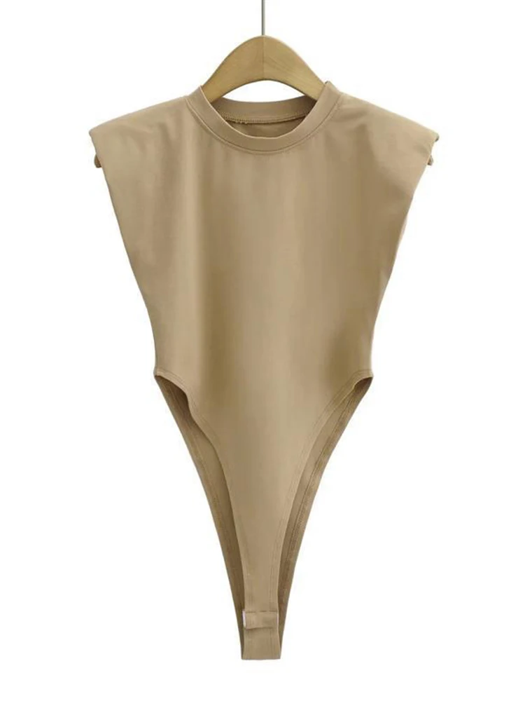 Sexy tops women Summer one-pieces bodycon bodysuit padded shoulder bodysuit bla… - Image 4