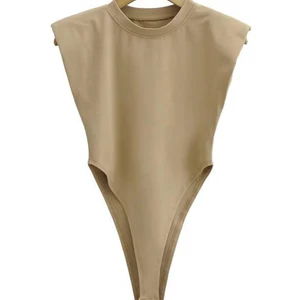 Bodysuit padded female shoulder sleeves, sexy summer tops-en, black and white bodycon, unique piece, white 10 Main Body Body Sales - №4