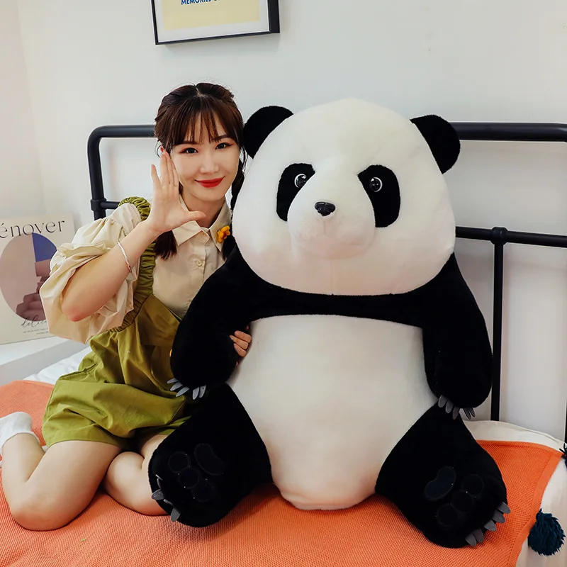 Real Life Lovely Giant Panda Plush Toy Simulated Precious Animals Pandas Doll Soft Pillow Toys for Children Kids Birthday Gifts