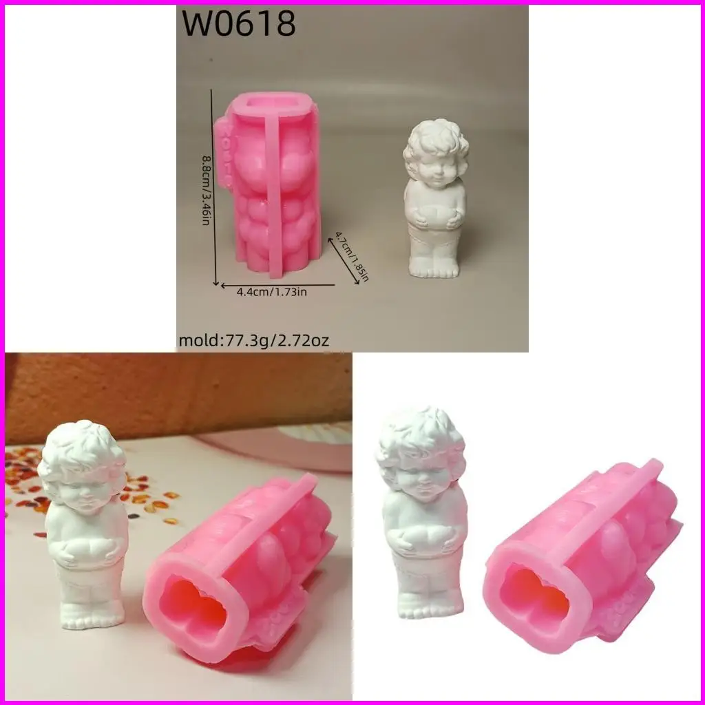 

High Temperature Resistant Silicone Mold Heart Holding Angel Figurine Mould