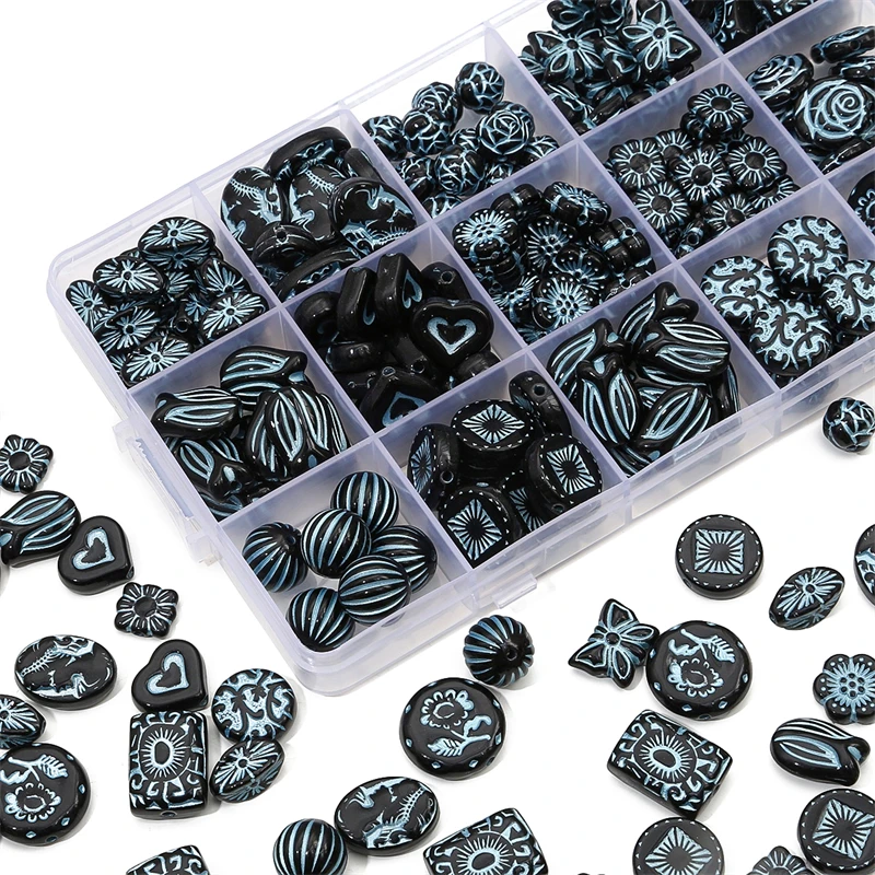 แฟชั่นวาดสไตล์บาร็อคลูกปัดอะคริลิคหัวใจดอกไม้ผีเสื้อเสน่ห์สำหรับสร้อยคอสร้อยข้อมือ DIY เครื่องประดับทำ