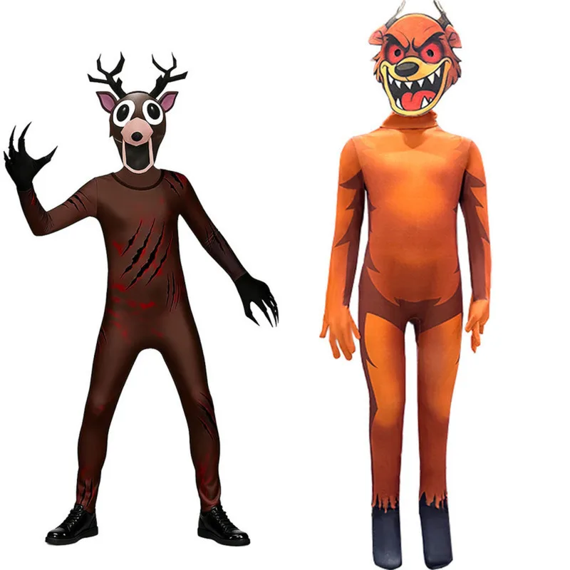 

99 ночей в лесу, костюм монстра оленя на Хэллоуин, костюм оленя для ролевых игр, комбинезон ужасов для детей и взрослых, косплей