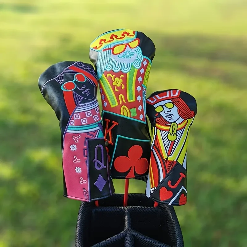 Embroidered Golf Club Head Covers For Hybrid Driver Fairway Wood Covers, Golf Club Putter Head Covers