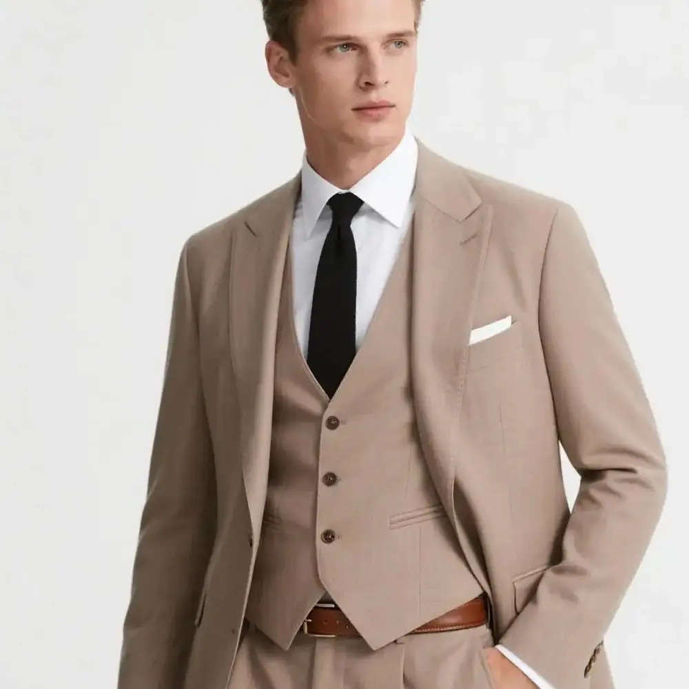 

três peças masculino, anti-rugas, sem ferro, terno formal de negócios de pele antiaderente, roupas de trabalho n