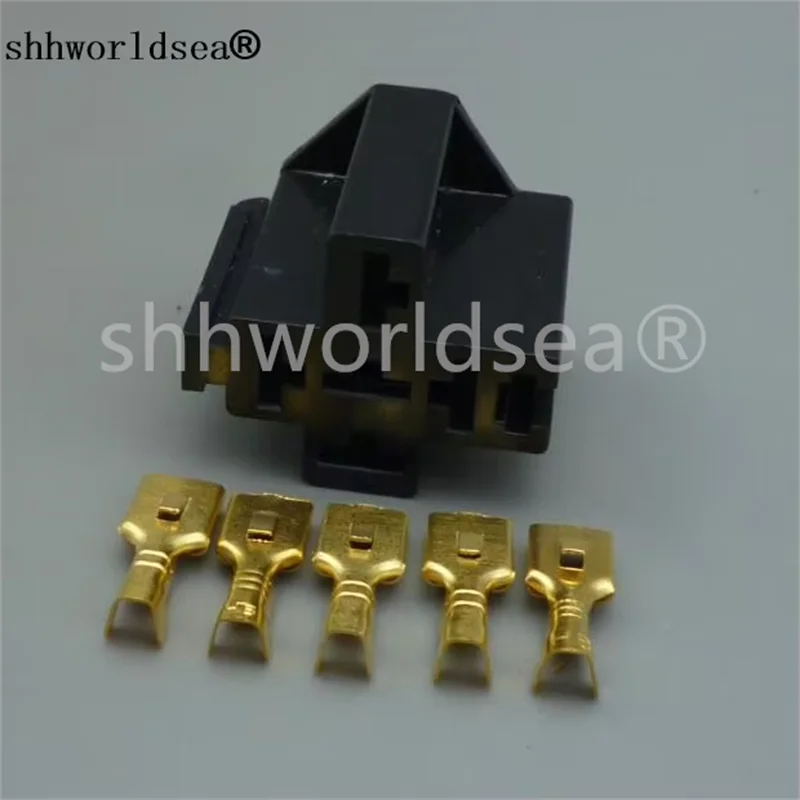 shhworldsea 10PCS 100PCS 500PCS Car Auto Vehicle 5 Pin Relay Socket Holder with 6.3mm Copper Terminal 5 p relay connector plug