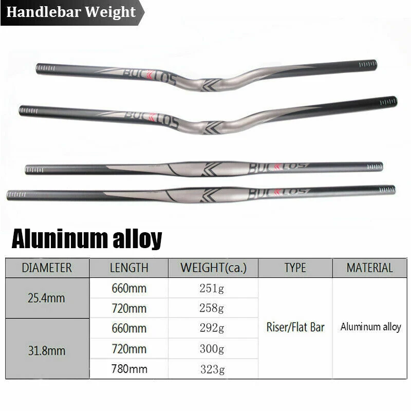 BUCKLOS Ultralight Bicycle Handlebar 31.8/25.4 3K Carbon Fiber MTB Handle Bar  660/720/760 Aluminum Handlebar Mountain Bike Part