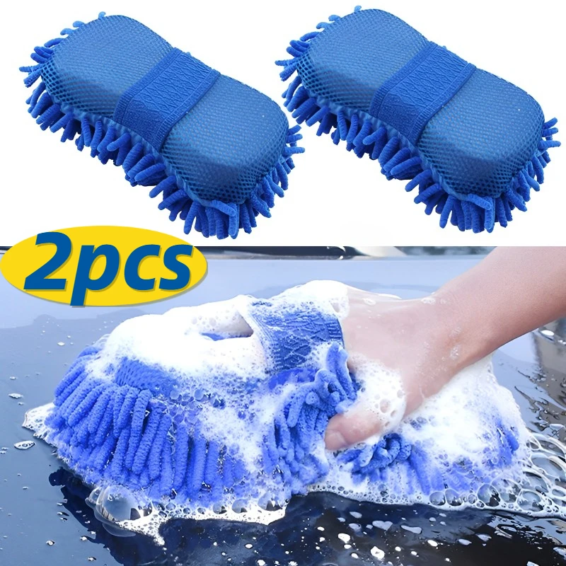 

2pcs Car Care Detailing Brushes Washing Sponge Auto Detailing Brush Washing Sponge Auto Cleaning Supplies Car Detailing Tools