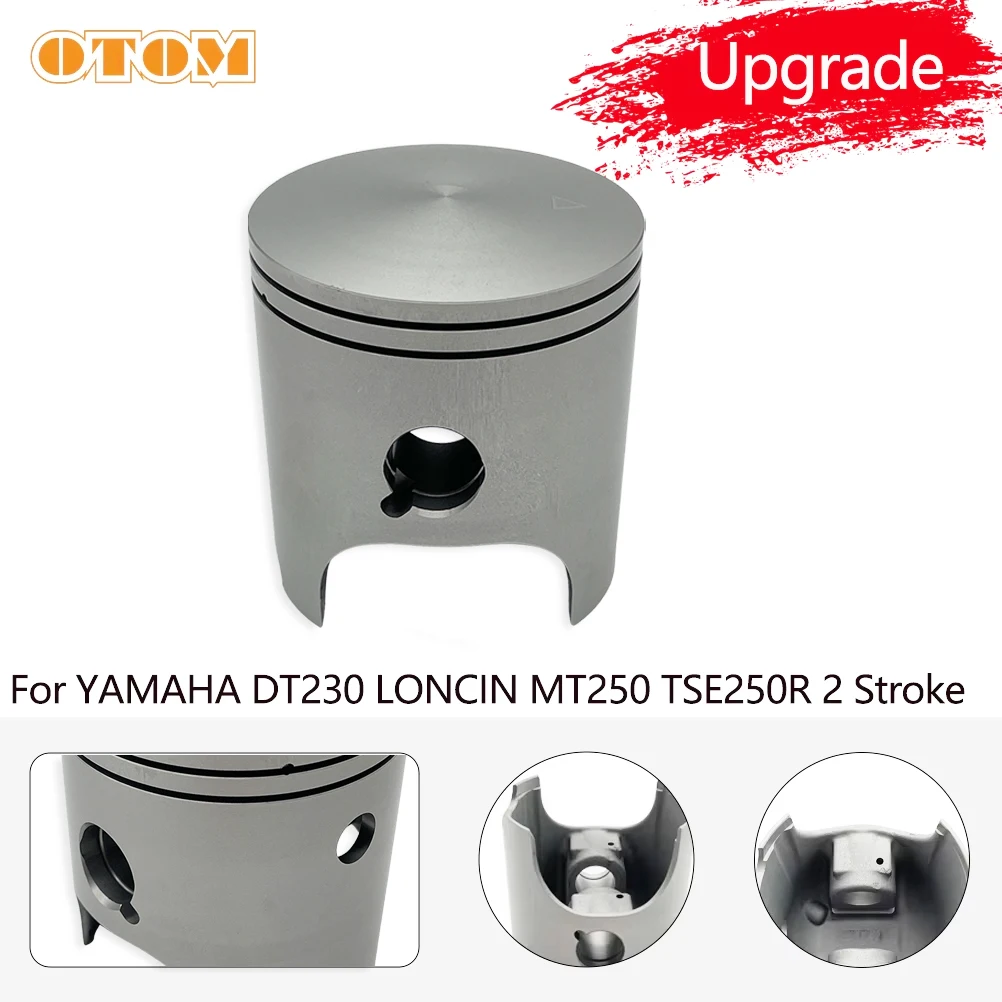 OTOM Motorcycle Engine DT230 Cylinder Piston Upgrade Forged 66.8mm 2 Stroke For YAMAHA DT230 Loncin MT250 TSE250R Aluminum Alloy