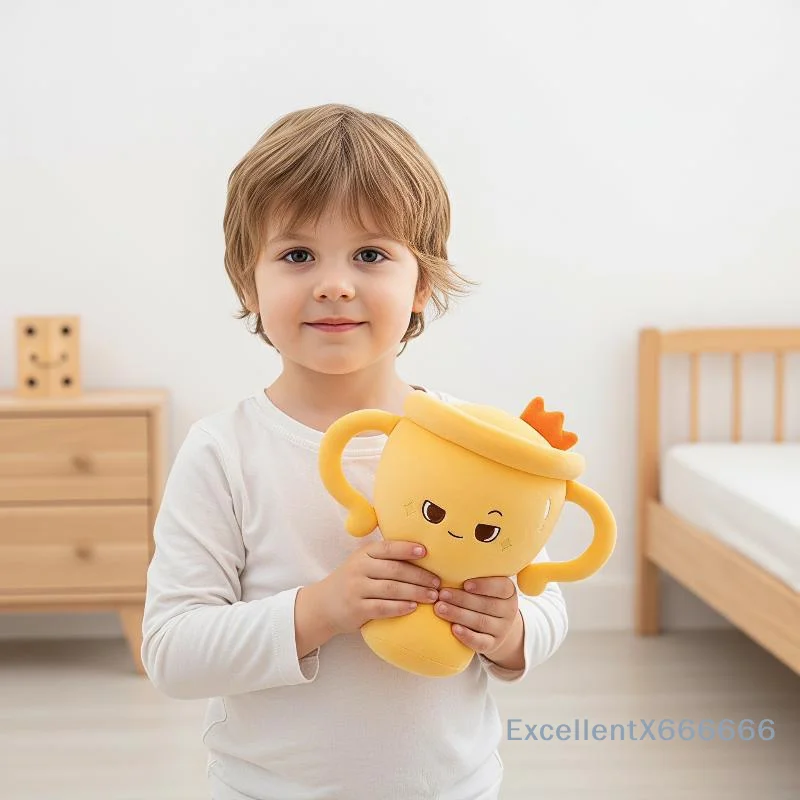 Funny Cartoon Trophy Shaped Plush Toy Skin-Friendly Stuffed Doll 20/28/38cm Cute Home Cabinet Decor