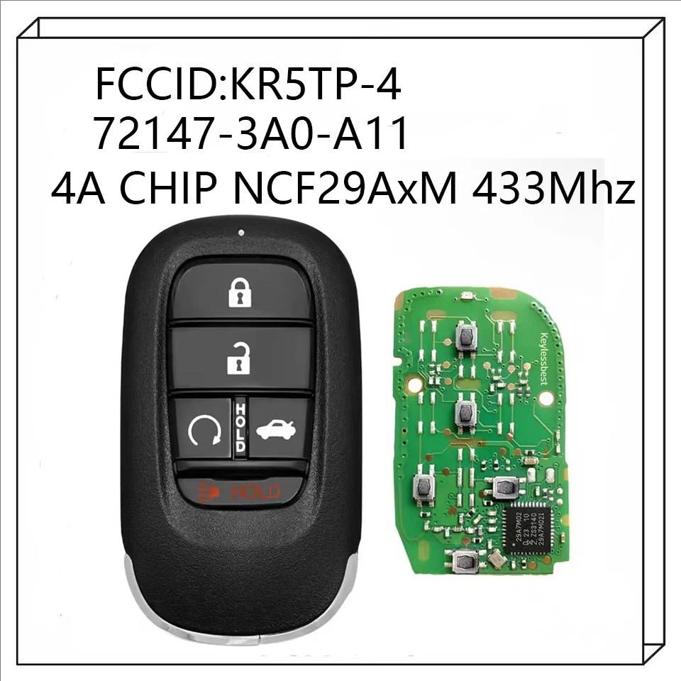 

FCCID: KR5TP-4 4A ЧИП NCF29AxM 433 МГц дистанционный ключ для Honda HR-V CR-V Hybrid Pilot Civic 2022-2024 72147-3A0-A11