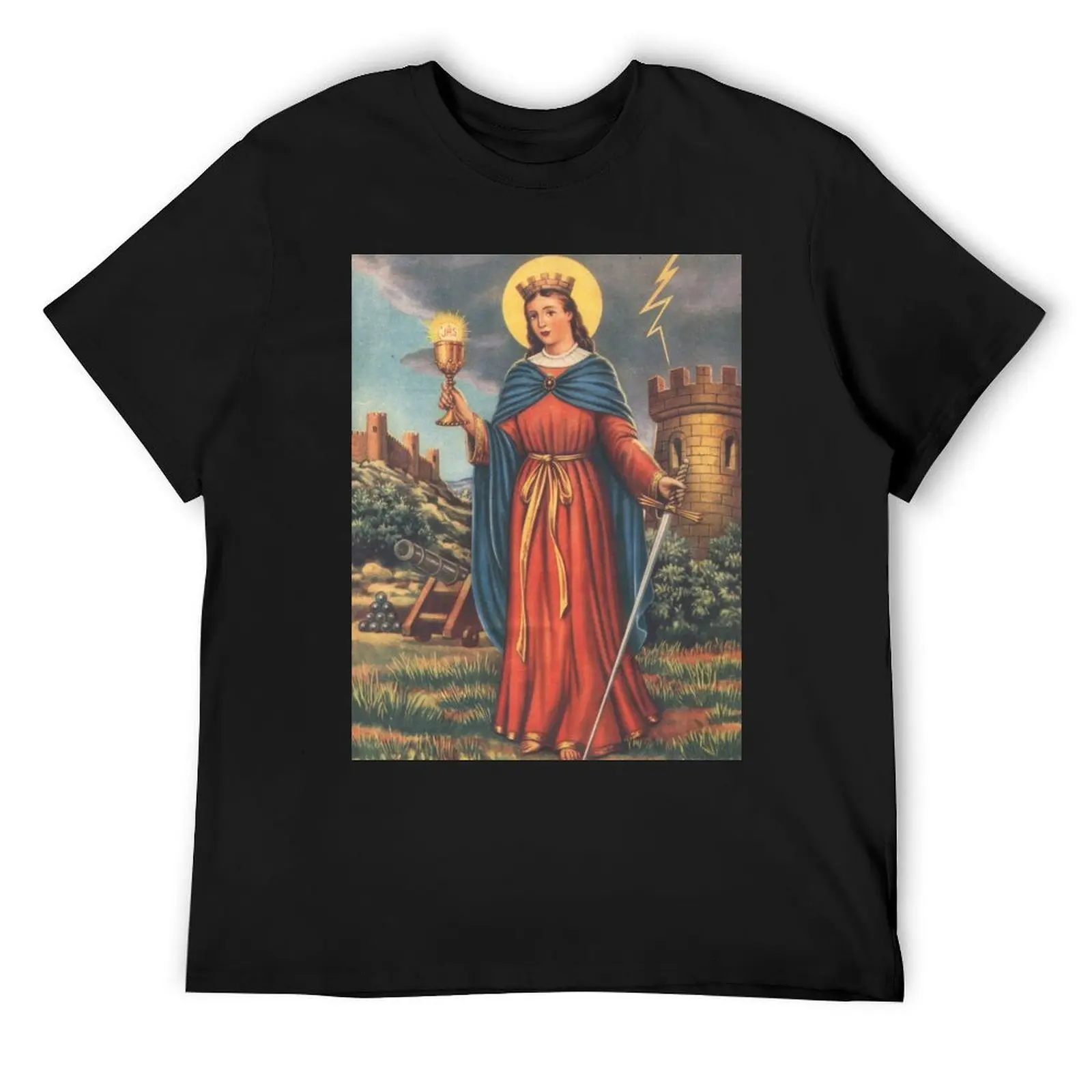 

St Barbara T-Shirt summer top boys animal print anime shirt Personalized t-shirt mens fashion
