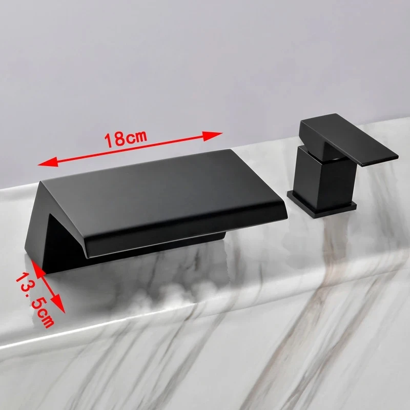 Black Bathtub Faucet Brass Chrome Shower Bath Tub Mixer Faucet Split Body Bathroom Faucets Hot and Cold Mixer